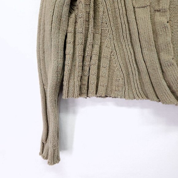 LILITH Wool Blend Cropped Sweater Size Medium Distress Green Long Sleeve - Picture 10 of 16